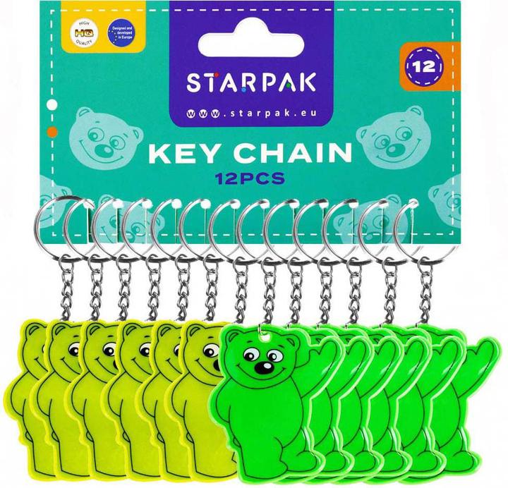 Reflektierender Schlüsselanhänger Bär, 12 Stk.