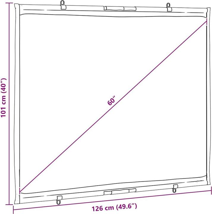 Produktbild VidaXL Beamer Leinwand Wandhängend 60 Zoll 4:3 Projektionswand Leinwand (60", 4:3)