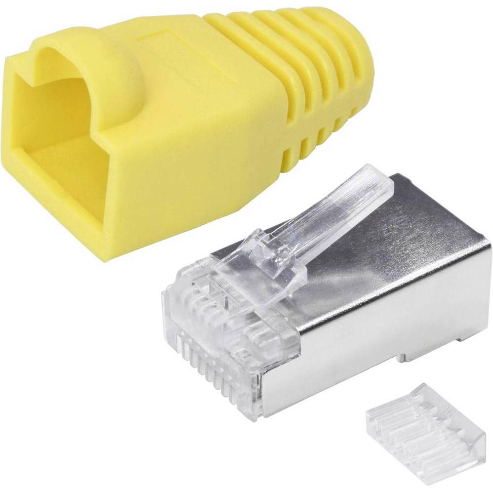 Thumbnail - Quadrios RJ 45 Steckverbinder Set 6, Elektronikkabel + Stecker, Gelb