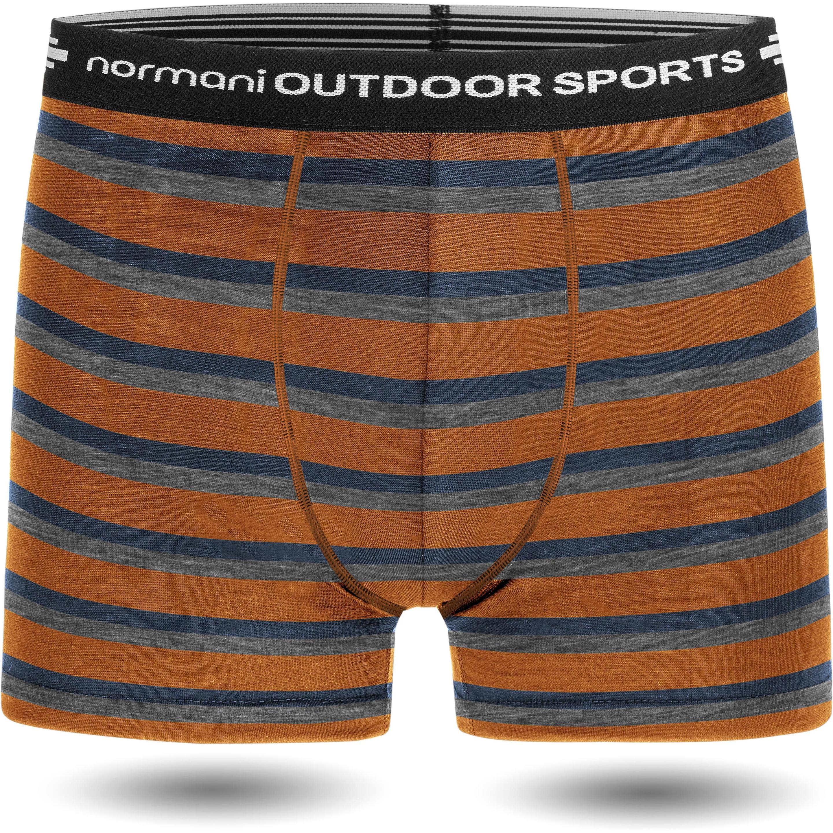 Normani, Herren, Unterhosen, Herren Merino Boxershorts Adelaide - 1579, Blau, Grau, Orange, (S)