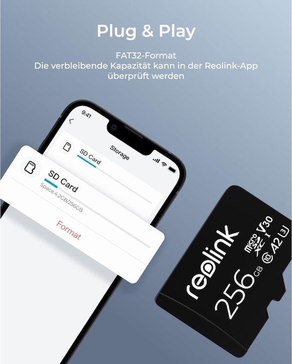 Image du produit Reolink MicroSD (256 Go, microSD, U3)