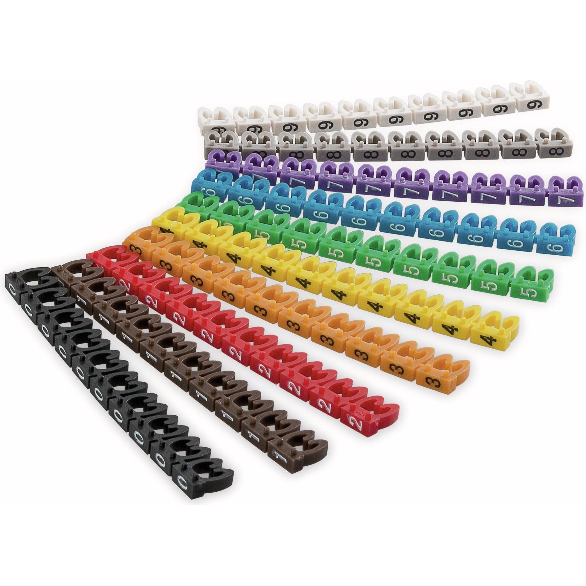 Goobay, Kabelverbindung Zubehör, Kabelmarker-Clips "Ziffern 0-9", für Kabeldurchmesser bis 4 mm, 4 mm