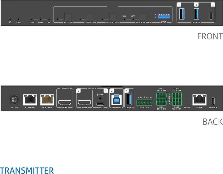 Produktbild Purelink PureTools Switcher PT-PSW-21KVM-40G 2x1, HDMI/USB-C, HDBT, HDMI, 5K