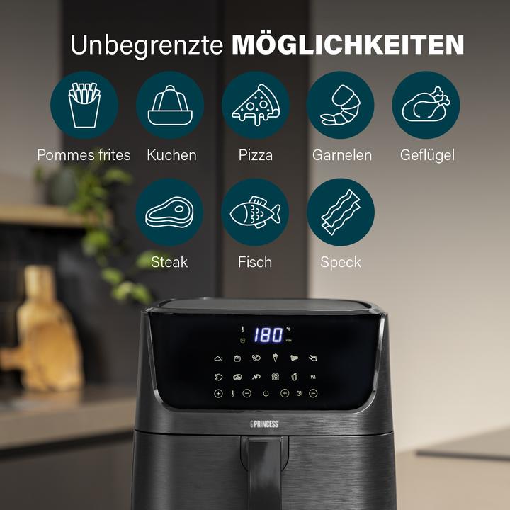 Immagine prodotto Princess Friggitrice digitale ad aria calda da 6,5 l con parete divisoria