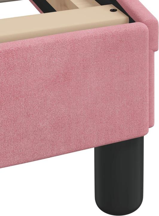 Produktbild vidaXL Bettgestell mit LED Polsterbett Bett Doppelbett Rosa 200x200cm Samt (200 x 200 cm)