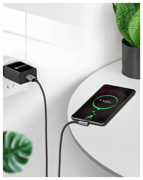 Actual product image Ugreen USB-C angled to USB-A 2.0 A data cable (2 m, USB 2.0, 18 W)