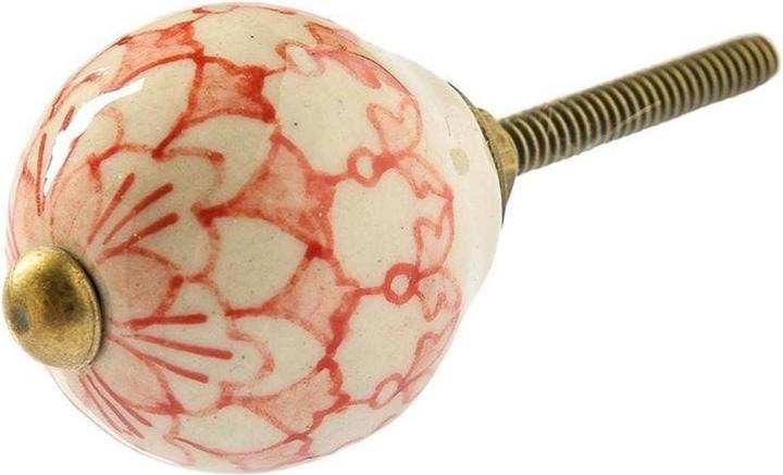 Tranquillo Poignée de meuble faite main, Ø 3 cm, blanc/or