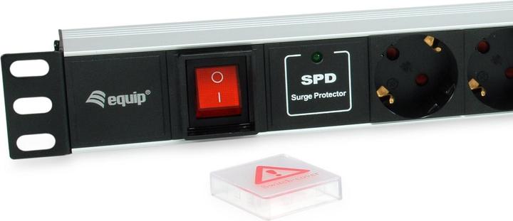 Actual product image equip Power strip 1HE7fach with Ü-protection + switch (7x, CEE 7/3, 1.80 m)