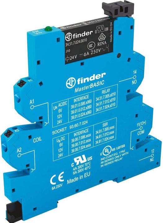 Image du produit Finder 39.01.8.230.0060 Relais de couplage 230 V/AC 6 A 1 inverseur 1 pc.