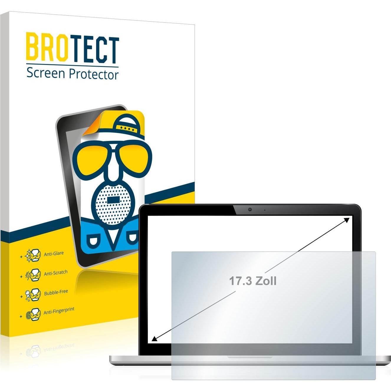 BROTECT Entspiegelungs-Schutzfolie Displayschutz Matt (17.30", 16 : 9), Notebook Schutzfolie