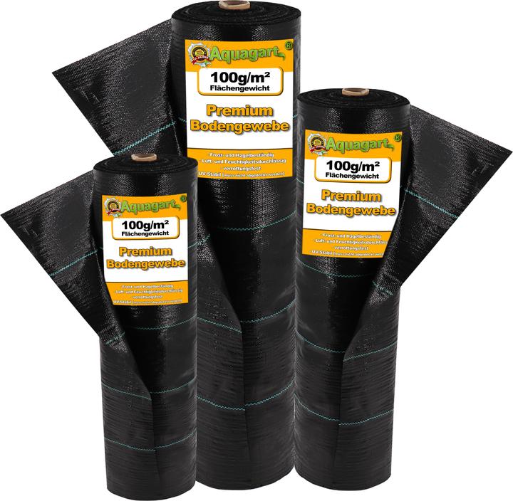 Produktbild Aquagart 180m² Bodengewebe Unkrautfolie Mulchfolie 100g 2m breit