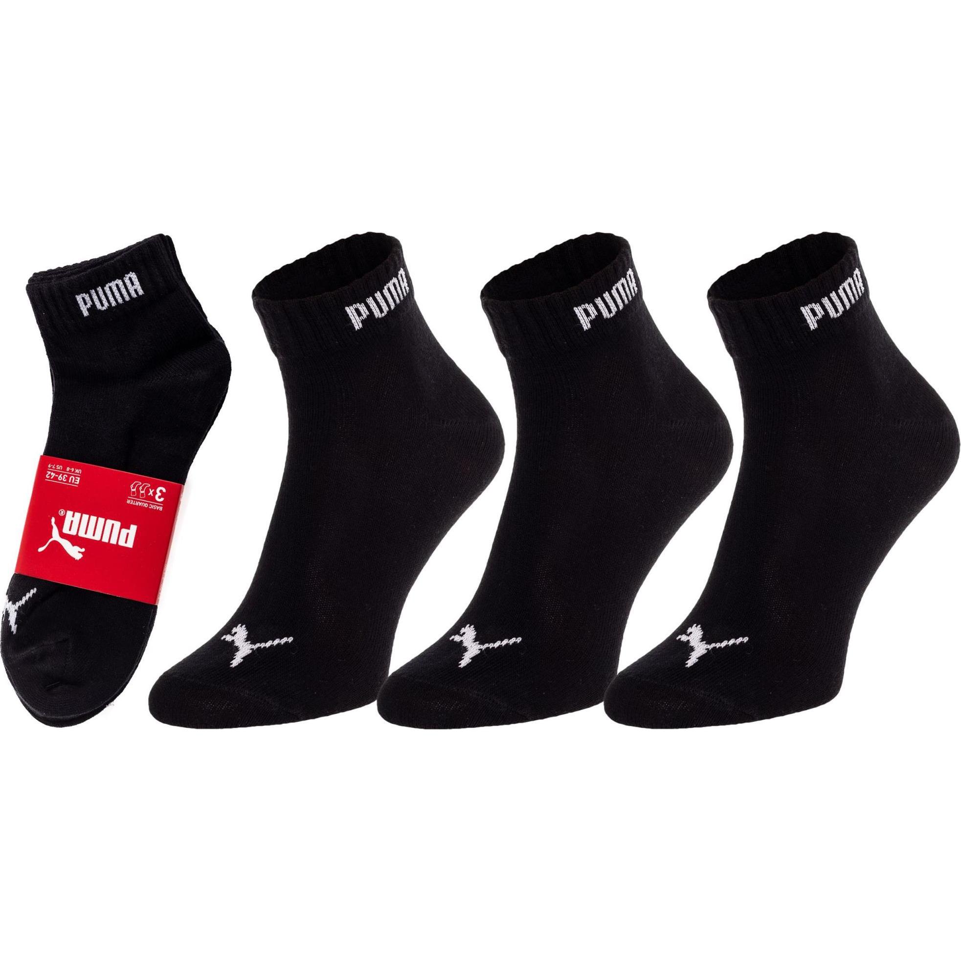Puma Quarter Socken 3er Pack Quarter, Unisex, Schwarz, UK 2.5-5 (35 - 38) (25211086)