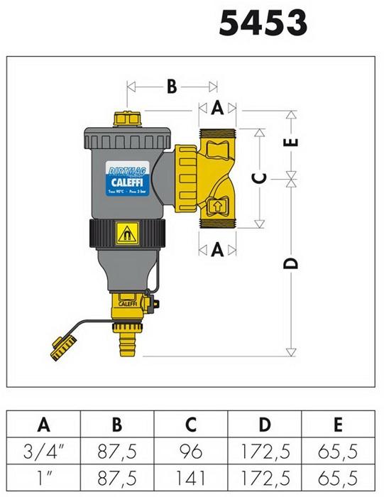 Produktbild Caleffi Schlammabscheider DIRTMAG mit Magnet, aus Technopolymer 3/4Zoll