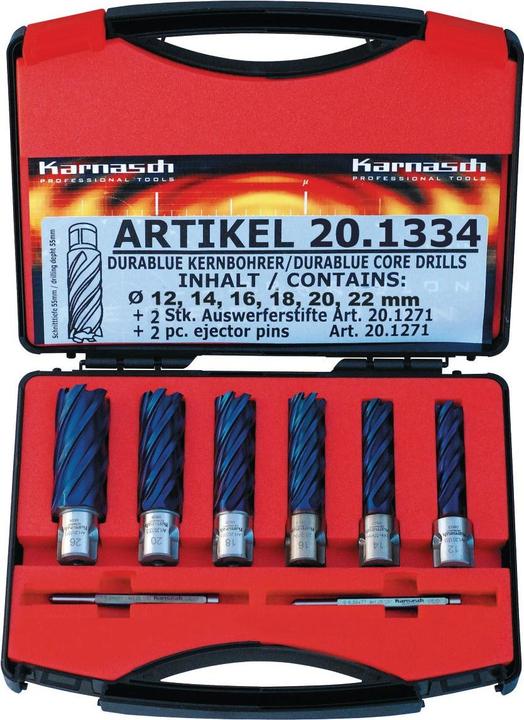 Actual product image Metallkraft Core drill set BLUE-LINE PRO 55 Weldon (12 mm, 14 mm, 16 mm, 18 mm, 20 mm, 26 mm)