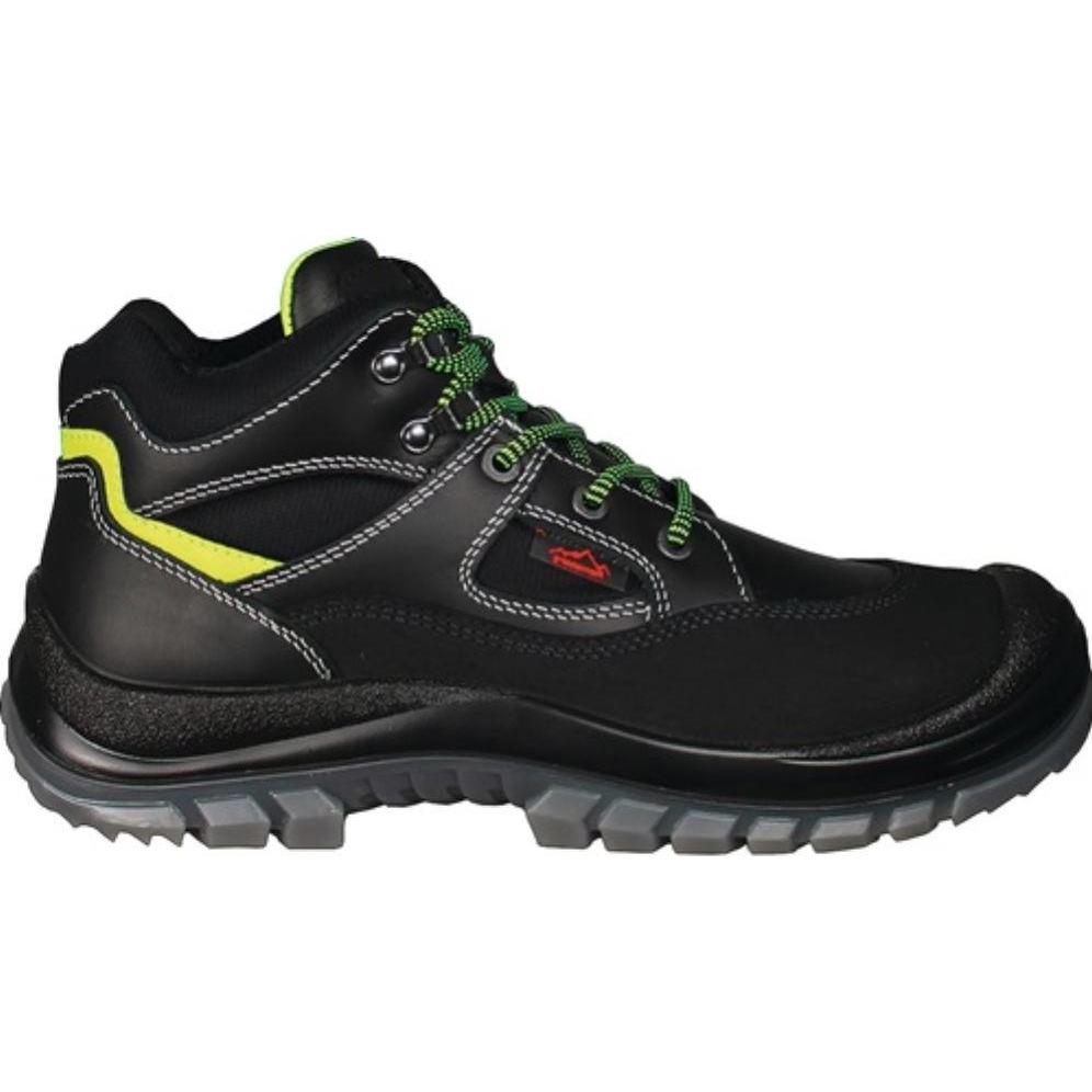 Hase, Sicherheitsschuhe, Sicherheitsstiefel Tibet Grösse 45 schwarz/neongrün S3 EN ISO 20345 Vollrindleder (S3, 45)
