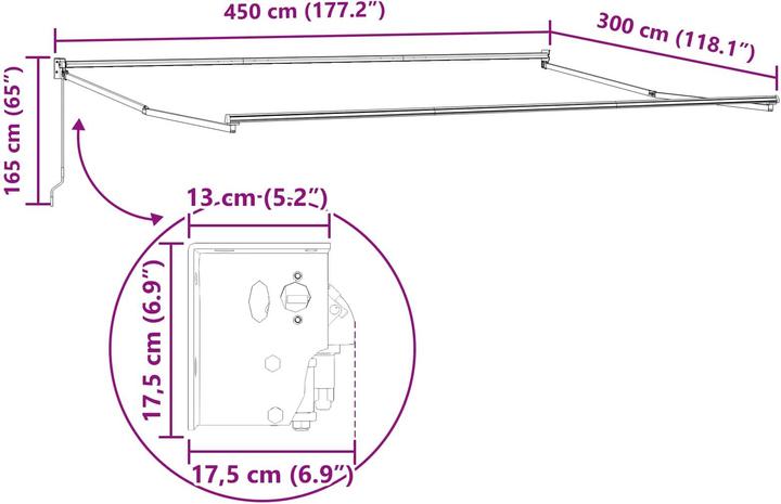Actual product image vidaXL Retractable awning (3 m)