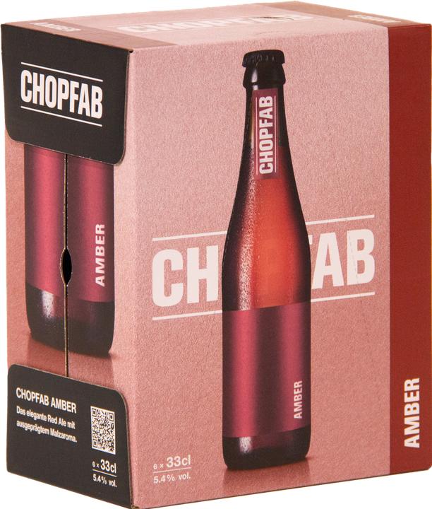 Actual product image Chopfab Glossy red beer with a marked malt aroma and fine American Cascade hops. (6 x 33 cl)
