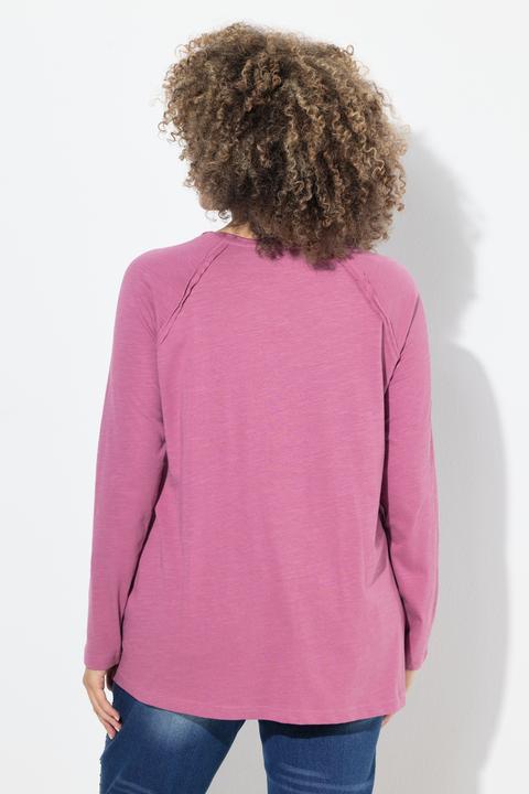 Actual product image Ulla Popken Inverted Seam Long Sleeve Graphic Tee (58)