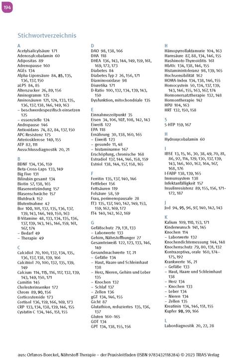Immagine prodotto Nährstoff-Therapie - der Praxisleitfaden (Tedesco, Helena Orfanos-Boeckel, 2023)