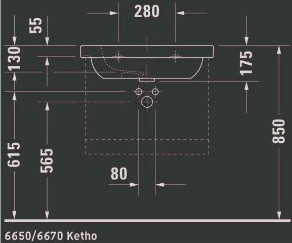 Image du produit Duravit Meuble-lavabo D-Code 65 cm blanc 03426500002 (480 mm, 650 mm)