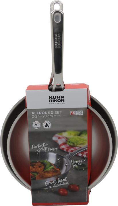 Image du produit Kuhn Rikon ALLROUND Set de poêles à frire sans revêtement Ø 24 + 28 cm (24 cm, Poêle à frire, Acier inoxydable)
