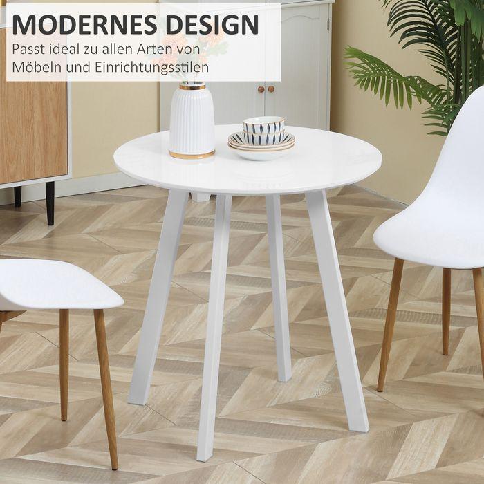 Actual product image Swisshandel24 Dining table Round kitchen table Side table Dining room table with bevelled legs for kitchen dining (72 x 75 cm)
