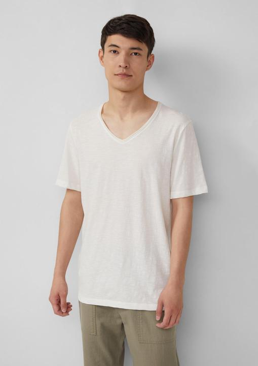 Immagine prodotto S.Oliver T-Shirt Luftiges T-Shirt mit V-Ausschnitt und Flammgarnstruktur (L)