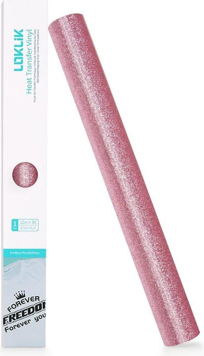 Actual product image Loklik Heat Transfer Vinyl Glitter - Pink
