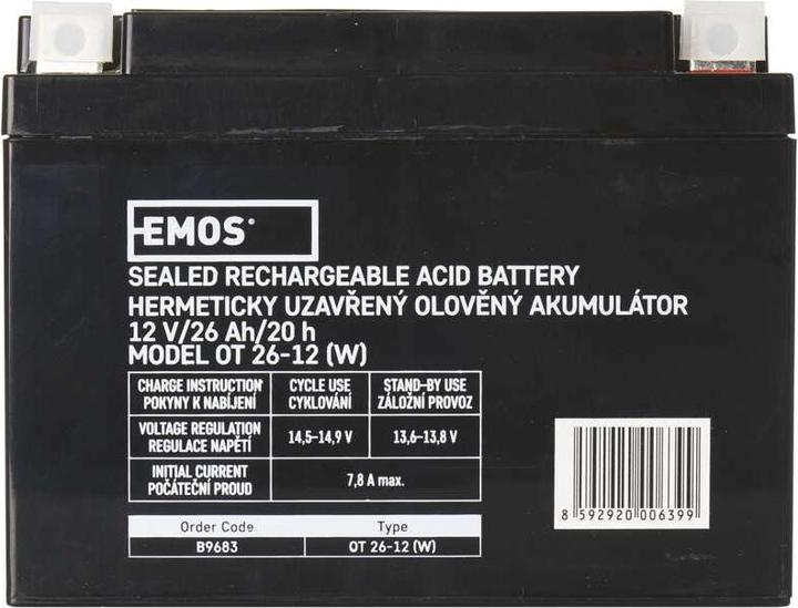 Immagine prodotto Emos Batteria al piombo senza manutenzione 12 V/26 Ah L2 (1 pz., Specifico del dispositivo, 26000 mAh)