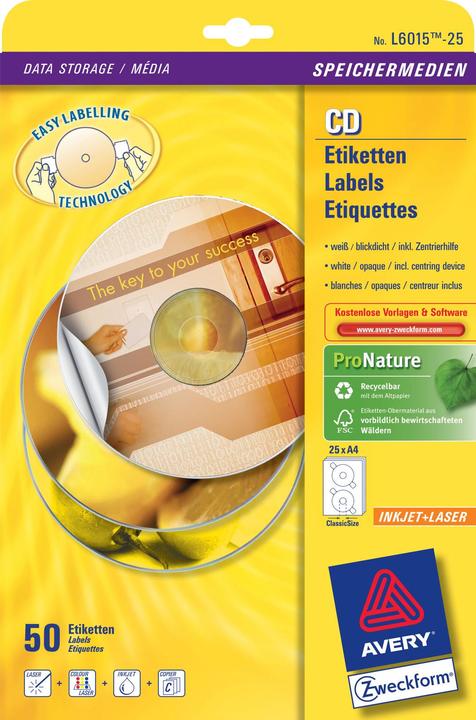 Image du produit Avery Étiquettes de CD