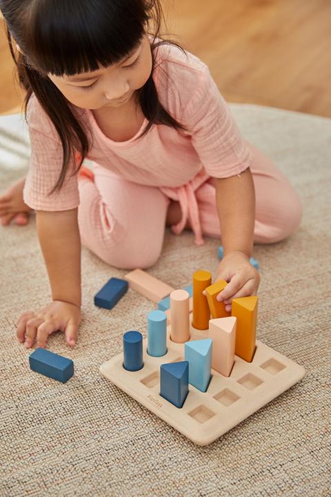 Actual product image Plantoys Orchard geometric block table