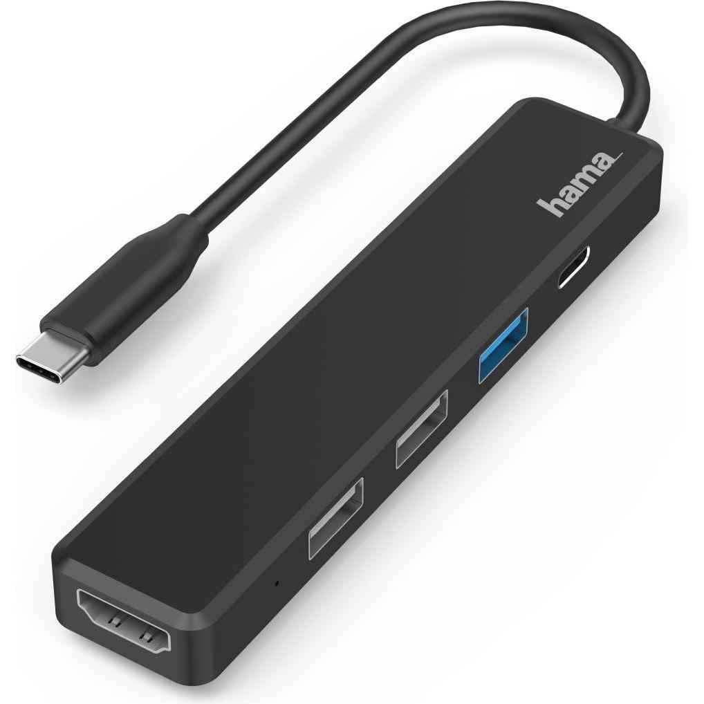 Hama USB-C-Hub (USB-C, 5 Ports), Dockingstation + USB Hub, Schwarz