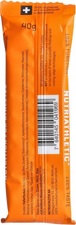 Valori nutrizionali e ingredienti Nutriathletic FUEL BAR Carb Energy (Bacca, 1 pz., 40 g)