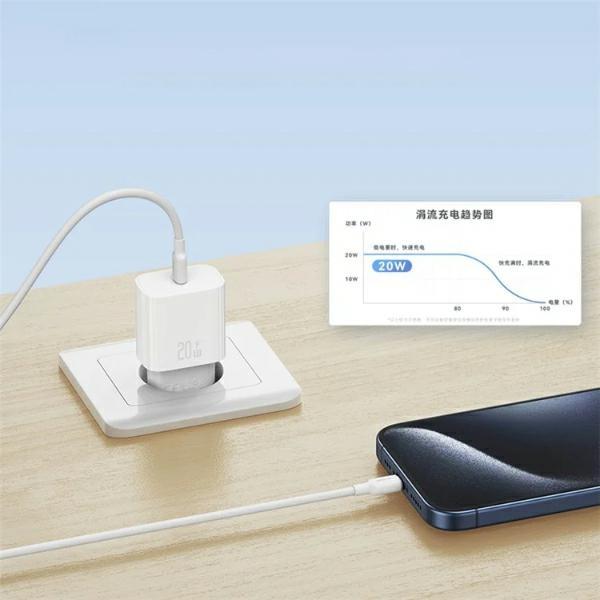 Image du produit Usams Ład. siec. 1xUSB-C T65 PD20W PD Fast Charging US-CC226 + câble USB-C/Lightning US-SJ712 30W bi (20 W, 1 portion)