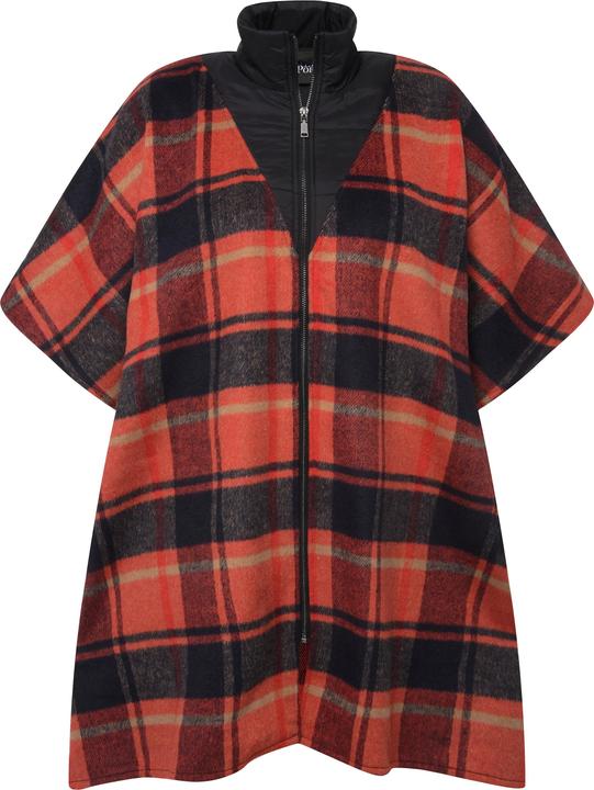 Produktbild Ulla Popken Poncho, Karomuster, Troyerkragen, Oversized, Halbarm (50, 52, 54, 56)