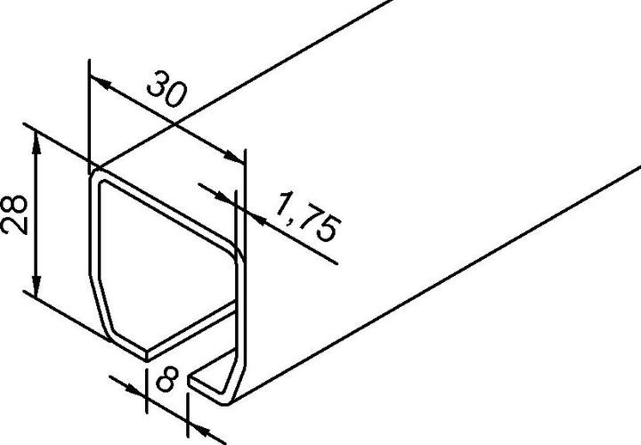Actual product image Helm Running track Profile 100 Galvanised steel, yellow Sliding gates