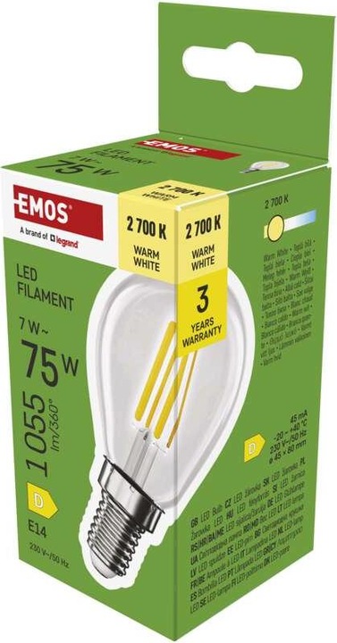 Produktbild Emos LED Lampe Filament Mini Globe (E14, 7 W, 1055 lm, 1 x, D)