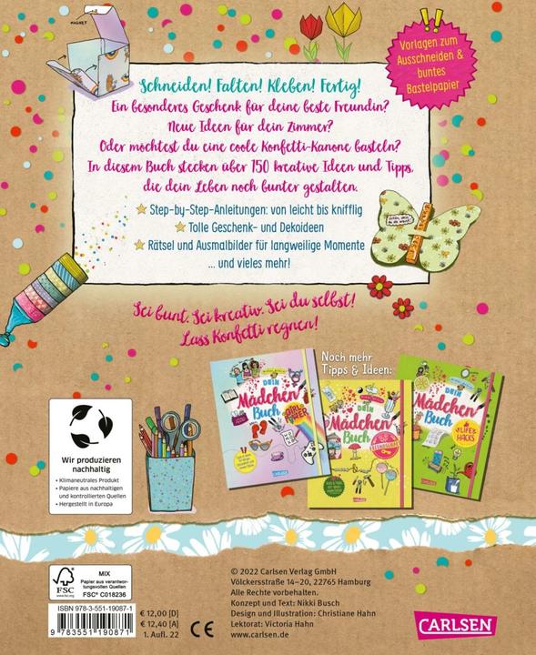 Produktbild Dein Mädchenbuch: Sei kreativ (Deutsch, Christiane Hahn, Nikki Busch, 2022)