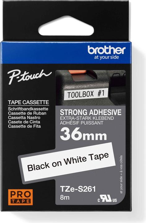 Actual product image Brother Tze-S261 (3.60 cm, Black, White)