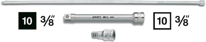 Produktbild HAZET Verlängerung 8821-10 ∙ Vierkant10 mm (3/8 Zoll) ∙ Vierkant 10 mm (3/8 Zoll)