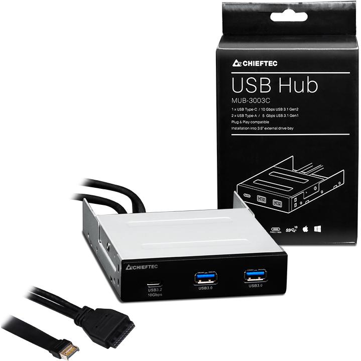 Thumbnail - Chieftec MUB-3003C (USB-C, 2 Ports), Dockingstation + USB Hub