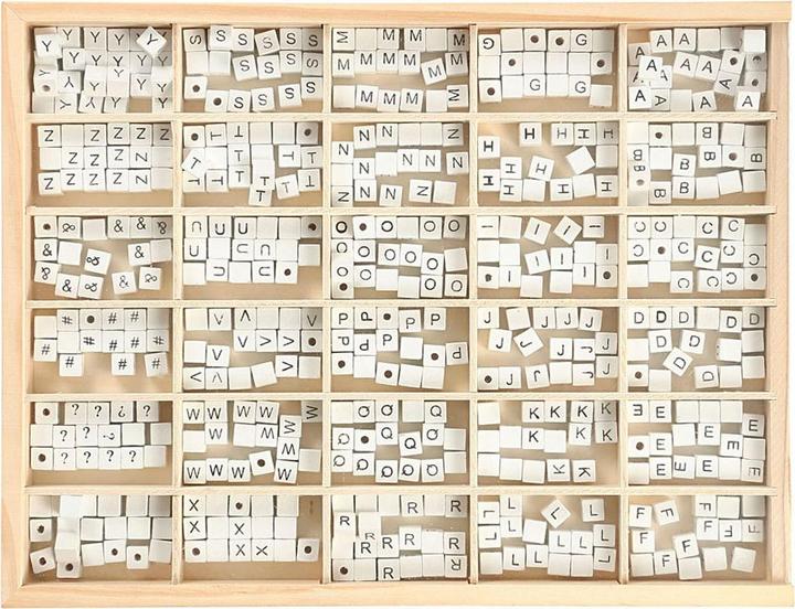 Actual product image Creativ Company Wooden letter beads white A-Z, 750 pieces.