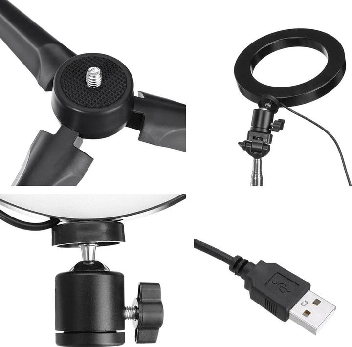 Image du produit JTI Lumière pour selfie / lumière annulaire (20 cm) et support (éclairage annulaire)