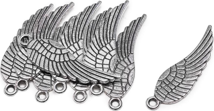 Immagine prodotto Hobby & Crafting Fun Ciondolo "Ali d'angelo", 9 pezzi, metallo (Metallo)