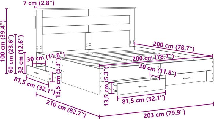 Image du produit vidaXL Bettrahmen (200 x 200 cm)