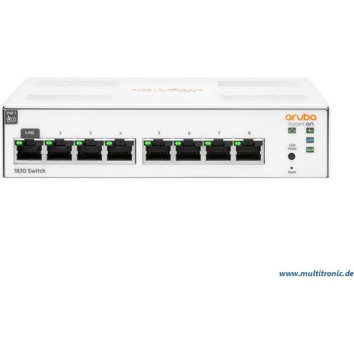 Thumbnail - HPE InstantOn (IOn) Switch 1830-8G, 8 Ports, 8x 1G RJ45 Ports, Stromversorgung über inkludiertes externe (8 Ports), Netz...