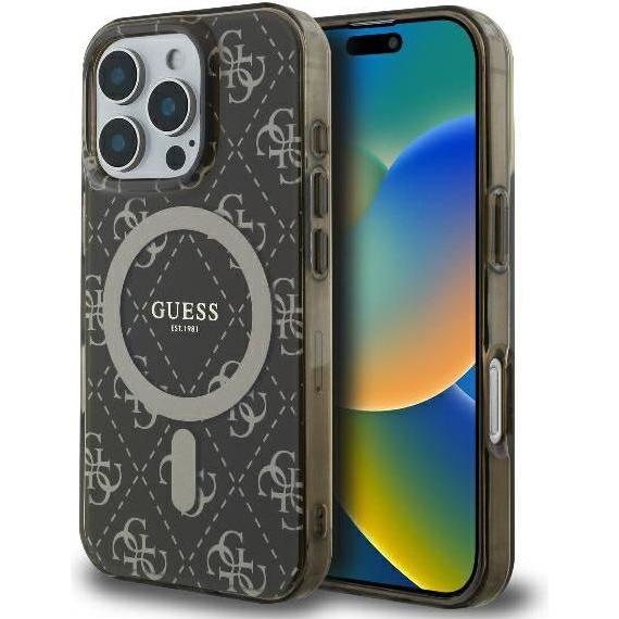 Guess GUHMP16LH4DTEW iPhone 16 Pro 6.3" brązowy/brown hardcase IML 4G Background MagSafe (Apple iPhone 16 Pro), Smartpho...