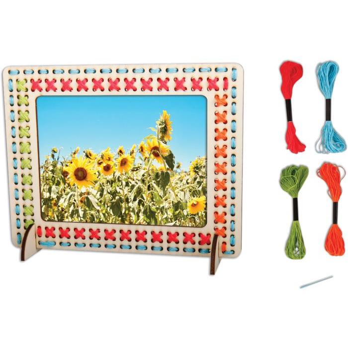 Thumbnail - Creathek CR Holz Bilderrahmen Stickset, 21 Teile, Handarbeitsset