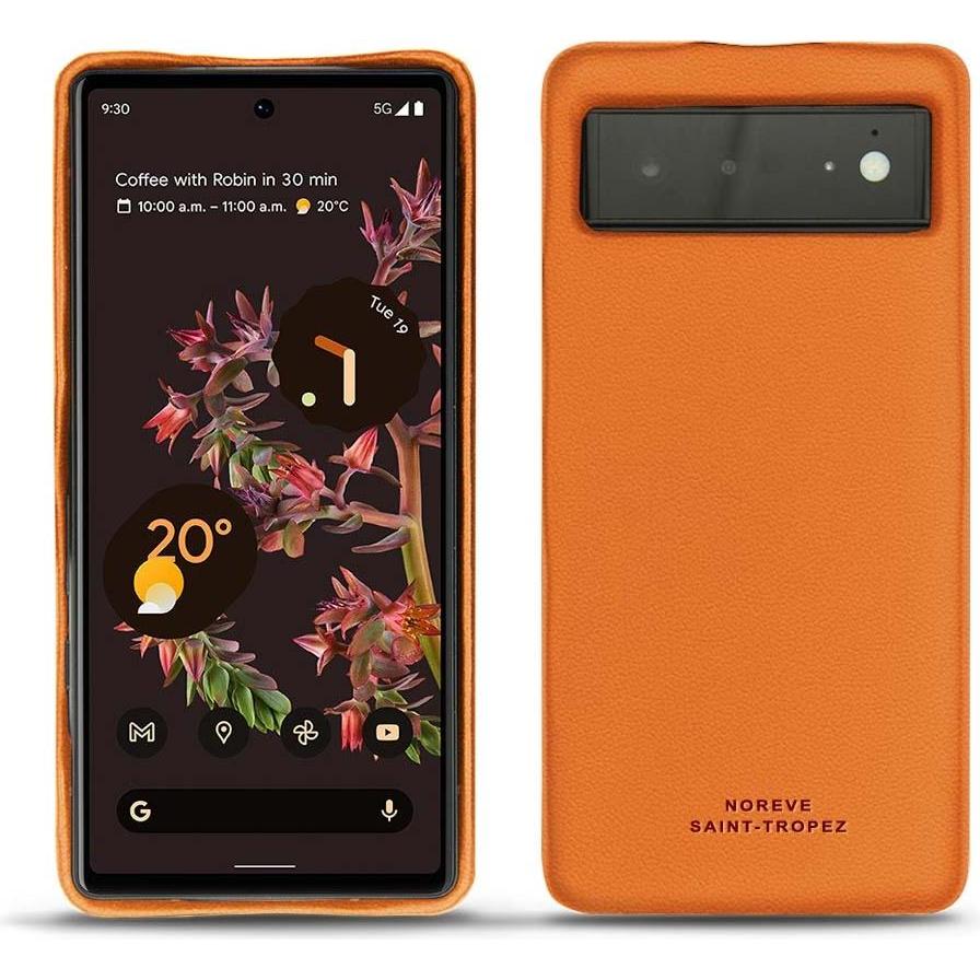 Noreve Lederschutzhülle (Google Pixel 6a), Smartphone Hülle, Orange