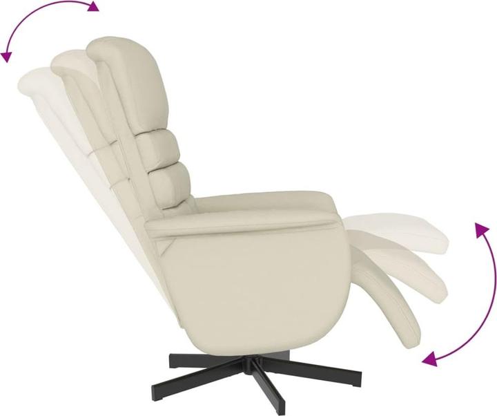 Produktbild vidaXL Relaxsessel mit Fussteil Creme Kunstleder,Farbe